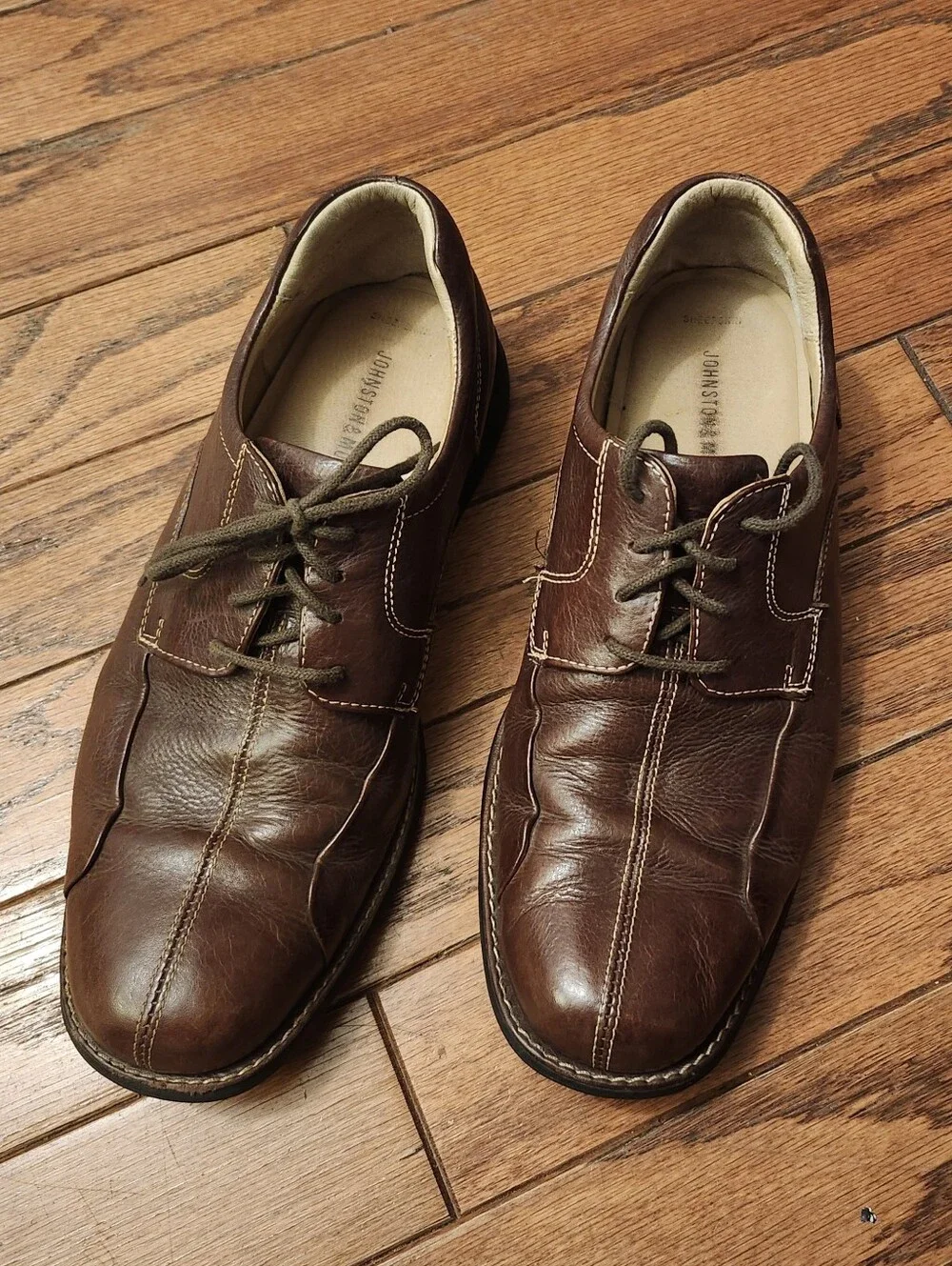 Johnston & Murphy Shuler Bicycle Men's Brown Leather‎ Oxford Tie-Up Size 10